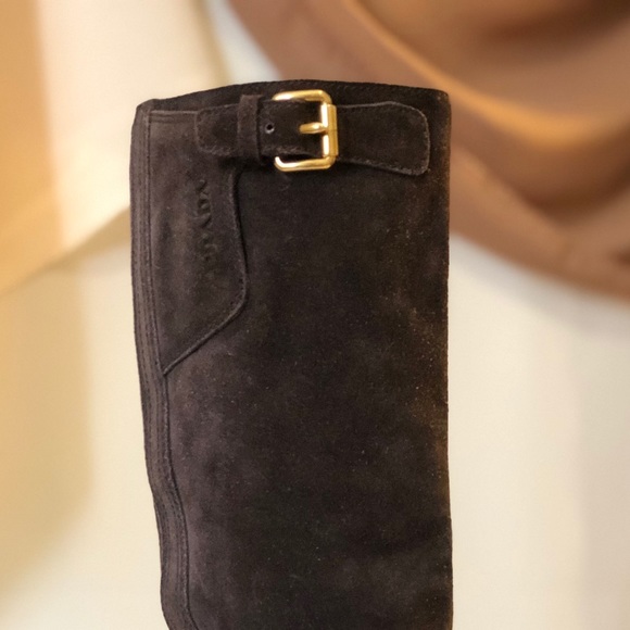 Prada - Brown Suede Riding Boot - Picture 4 of 8